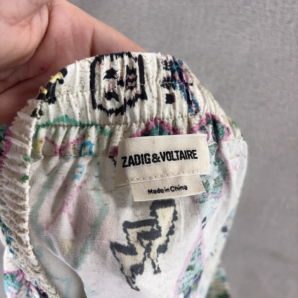 Zadig & Voltaire Joho Kilim Skirt Womens Size 38 White Graphic Print Boho - Picture 9 of 11